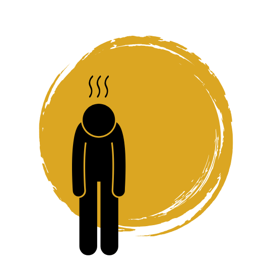 stick figure bent over